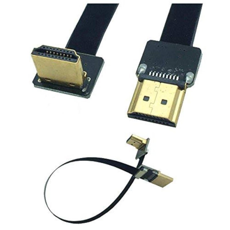 Kework 20cm FPV HDMI Slim Flat Cable, Upward Male to Straight Male 1080P HDMI Cord - Image 1